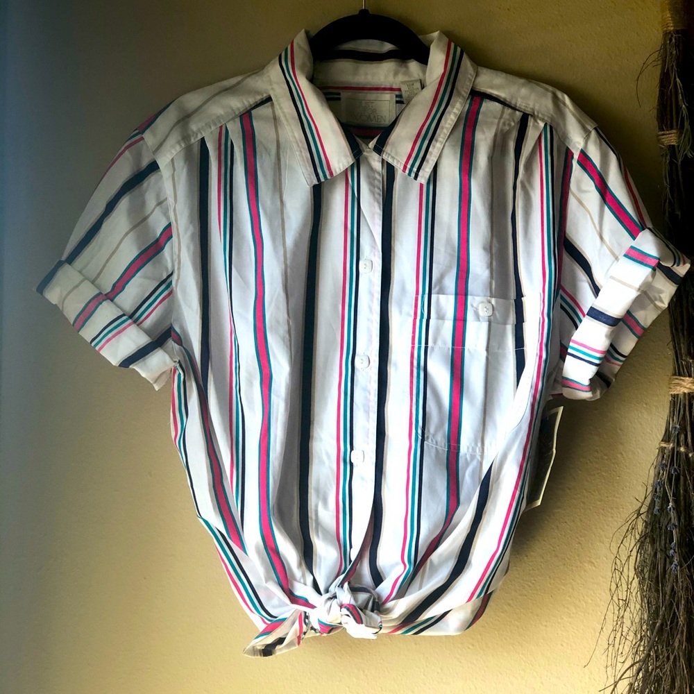 3 for $40 Vintage  90s button down stripe top